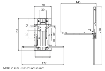 Halter für Desinfektionstücher | H 133 x B 172 x T 129 mm