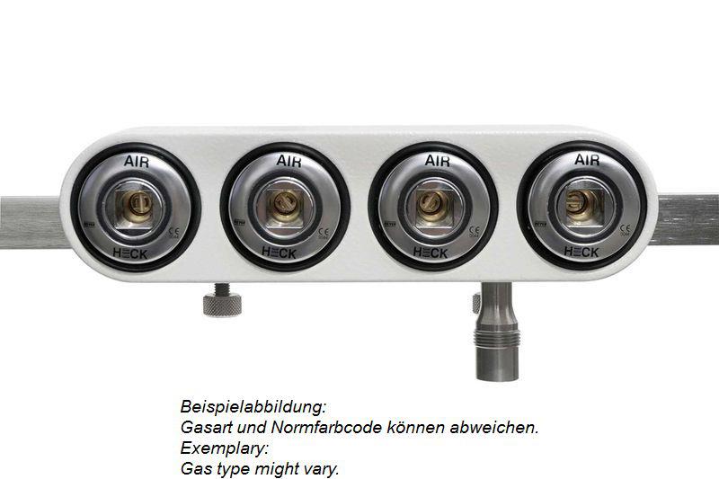 Verteilerstelle Druckluft, 4-fach, Schiene, EN/ISO